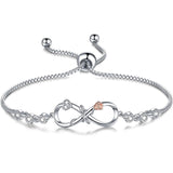 Infinity Rose White Gold-Plated Bracelet