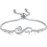 Infinity Heart White Gold Plated Bracelet