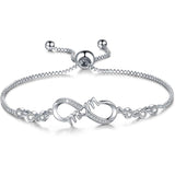 Infinity Mom White Gold Plated Bracelet