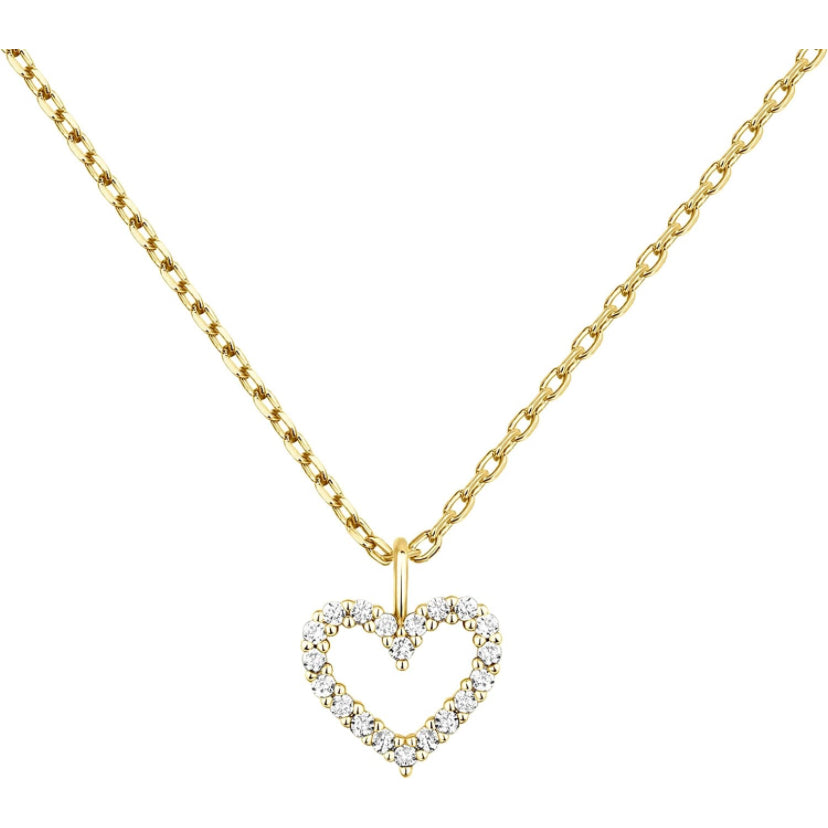 Eternal Love White Gold-Plated Heart Necklace