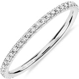 Radiance Stackable 14K Gold Plated Sterling Silver CZ Band Ring