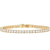 Elara 14K Gold Plated 3mm Cubic Zirconia Tennis Bracelet