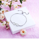 Infinity Mom White Gold Plated Bracelet