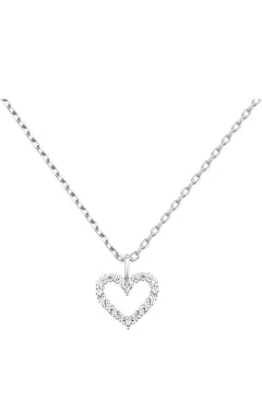 Eternal Love White Gold-Plated Heart Necklace