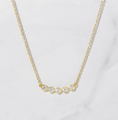 Chic Five Stone Necklace | 14K Gold Plated