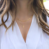 Aurora Hypoallergenic 18K Gold Cross Necklace