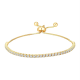 Dazzle Tennis 18K Gold Plated Stainless Steel Bracelet