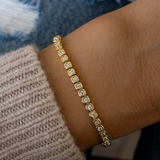 Chloe 925 Sterling Silver Tennis Bracelet | 14k Gold or Rhodium Plated | Sparkling CZ