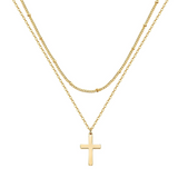 Aurora Hypoallergenic 18K Gold Cross Necklace