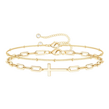 Aurora 18K Gold-Plated Stainless-Steel Cross Bracelet | Waterproof & Hypoallergenic